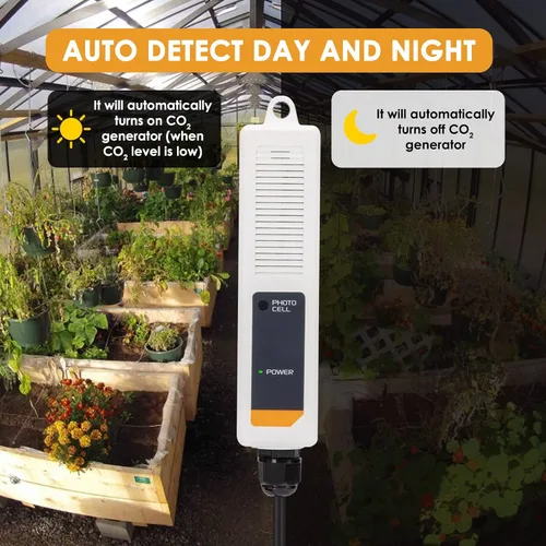 Vista 5 de Controlador de CO2 Controlador de dióxido de carbono con función automática de día y noche y relé Monitor de CO2 Sensor de CO2 NDIR