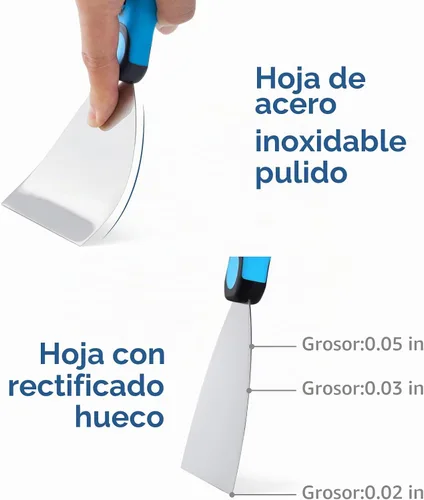 Vista 4 de KEZERS Kit de herramientas manuales para paneles de yeso, 5 piezas de 4, 6, 8, 10, 12 pulgadas, cuchillo de acero inoxidable para paneles de yeso