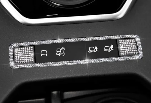 Vista 4 de Compatible con Range Rover Evoque 2013-2019 Accesorios Bling Embalaje Modo de Conducción Calcomanías de diamantes de imitación para mujeres (Plata)