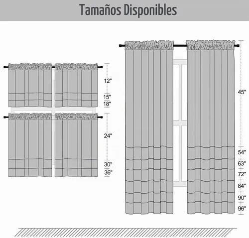 Vista 7 de DONREN Cortinas Cenefas de 20 pulgadas de largo - 2 paneles opacos aislantes térmicos pequeñas cenefas de cortina para baño con bolsillo para barra
