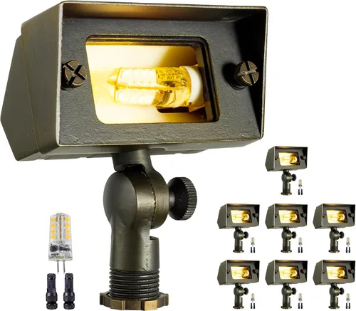 Vista 9 de Gardenreet Luz de Inundación de Latón Sólido - Iluminación de Lavado de Pared LED de Bajo Voltaje para Paisaje 12V, Impermeable IP65 para Exterior