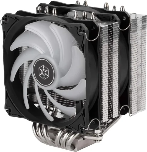 Vista 8 de Silverstone Technology Hydrogon D120 ARGB Enfriador de CPU de doble torre, HYD120-ARGB, ahora con soporte LGA1700 y LGA1851