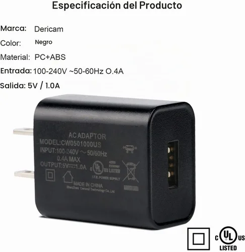 Vista 2 de Cargador de pared micro USB de 5 V 1A, cable de cargador Android, adaptador de corriente de CA a CC de 5 voltios de 1000 mA para carga de teléfono