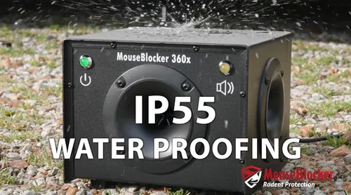 Vista 6 de MouseBlocker 360 Disuasorio de Roedores para Exteriores de Alta Potencia, Bloqueador de Ratones Muy Silencioso que Protege hasta 1000 pies cuadrados