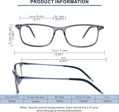 Vista 6 de SKYOAK Superb Extremely Light Progressive Multifocus Aluminum Arm TR90 Frame Blue Light Multifocal Readers