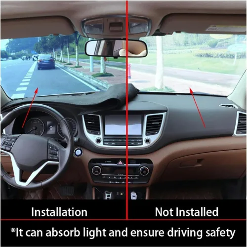Vista 2 de KAYJAE Cubierta de salpicadero, para Nissan para X-Trail T32 2014-2018 2019 2020, cubierta antideslizante para salpicadero, accesorios interiores