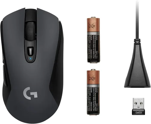 Vista 8 de Logitech G 603 Lightspeed - Mouse inalámbrico para juegos, sensor de héroe, 12000 DPI, ligero, 6 botones programables, duración de la batería de 500