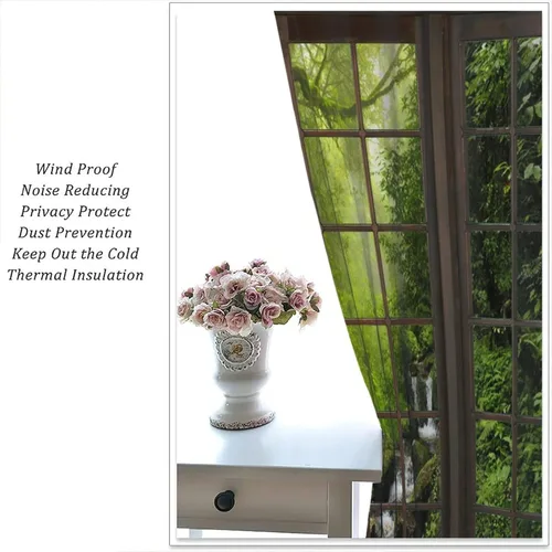 Vista 5 de Cortinas con Vista Natural, Estampado de Patrón de Río y Bosque Hermoso para Ventana, Cortinas Oscuras Aisladas para Dormitorio o Sala de 2 Paneles