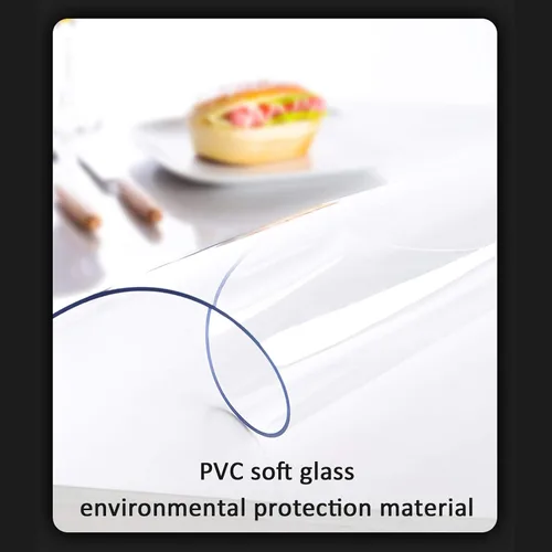 Vista 4 de Protector de mesa transparente de 0.059 in de grosor, de PVC suave, mantel impermeable transparente, mantel de mesa, mesa de café, mesa de noche