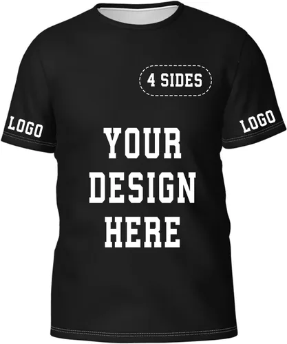 Vista 2 de Camisetas personalizadas, diseñan las tuyas para hombres, añade fotologotipotexto, camiseta personalizada con imágenes impresas en la parte