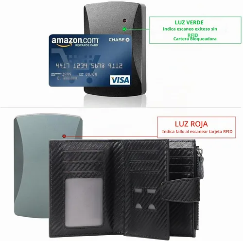 Vista 5 de FALAN MULE Cartera de cuero genuino con bloqueo RFID para hombre con cremallera bolsillo para monedas, ventana de identificación ABA-negro