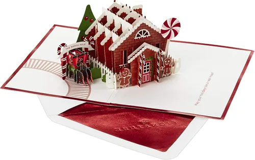 Vista 2 de Hallmark Tarjeta de Navidad desplegable Signature Paper Wonder (pan de jengibre)