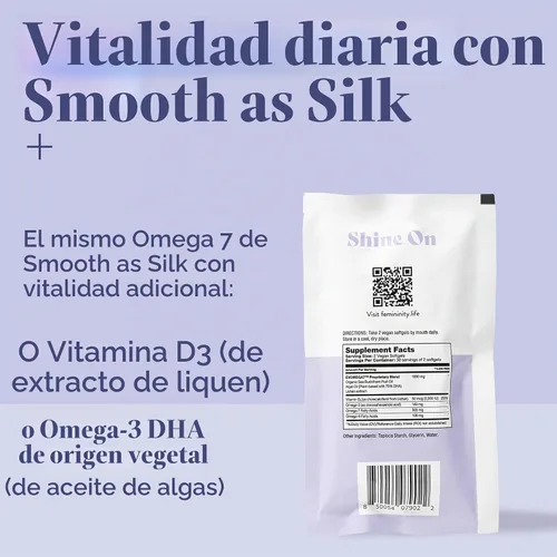 Vista 2 de Femininity Suave como la seda + recarga de 30 días para la sequedad vaginal (60 cápsulas blandas) – Mezcla de aceite de espino amarillo, vitamina D3
