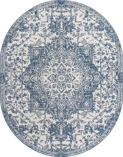 Vista 61 de Unique Loom Jill Zarin Jill Zarin Outdoor Collection - Alfombra Dubái (3 pies 3 pulgadas, redonda, rosa y aguamarina/azul claro)