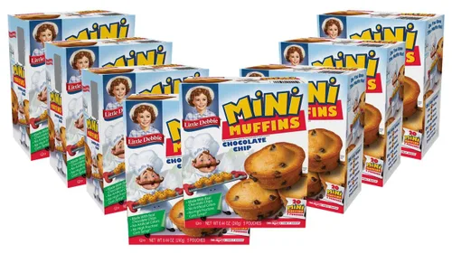 Vista 4 de Little Debbie Paquete variado de mini muffins, pastel de cumpleaños, arándanos, chispas de chocolate (1 caja cada uno)