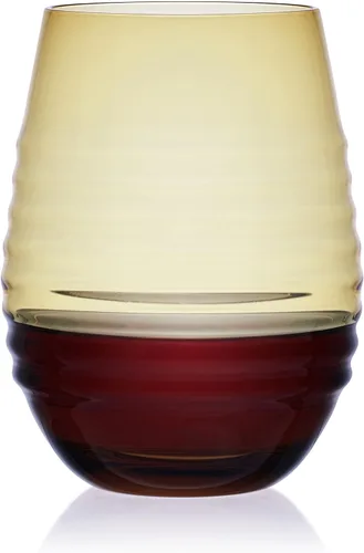 Vista 7 de Mikasa Ciara Amber - Juego de 4 vasos de vino sin tallo, 18 onzas