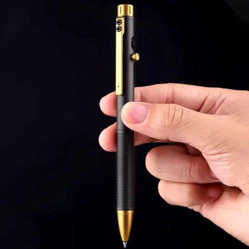 Vista 3 de WANERSEN Rotulador de titanio con punta de perno y vidrio de tungsteno, 5.5 pulgadas, negro-dorado