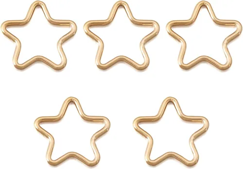Vista 18 de FASHEWELRY 35 anillos de acero inoxidable con eslabones de corazón, 4 tamaños, diseño de corazón dorado, bisel abierto, conectores para colgar