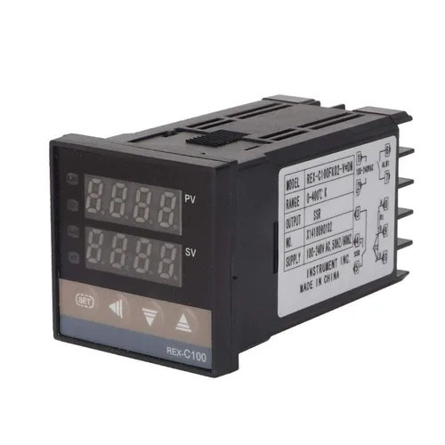 Vista 4 de 0 a 752.0 °F PID controlador de temperatura digital termostato kit REX-C100FK02-V* DN termopar termostato AC110V-240V Max25A SSR K termopar sensor