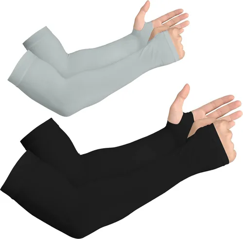Vista 37 de YESLIFE Mangas de protección solar UV para hombres y mujeres, manga deportiva de enfriamiento UPF 50