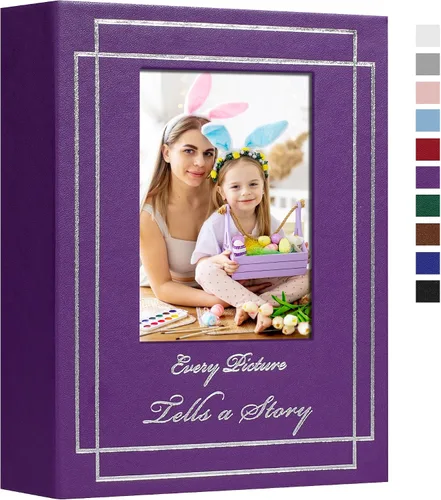 Vista 21 de Álbum de fotos de 4 x 6 pulgadas (10 x 15 cm) con 50 fotos, cubierta de cuero, álbum de fotos para bodas, gran capacidad, libro de imágenes