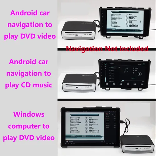 Vista 4 de Reproductor de CD universal externo para coche, reproductor de CD USB externo para automóvil Android Navegación-Plug and Play