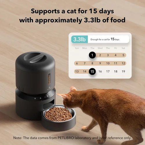 Vista 3 de PETLIBRO Comedero automático para gatos, comedero WiFi 5G para mascotas con preservación de frescura, comederos temporizados para gatos secos, hasta