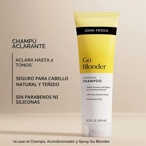 Vista 4 de John Frieda Go Blonder Champú aclarador para cabello rubio, 8.3 fl oz