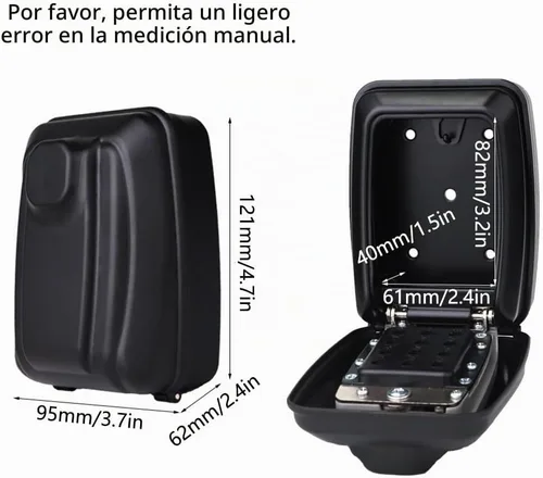 Vista 6 de Caja de bloqueo de llave para montaje en pared exterior, caja de seguridad impermeable con código digital para llaves de casa, almacenamiento seguro