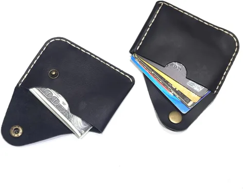 Vista 50 de Leather Card Holder Wallet, Compact Design with Slots for Cards and Cash (light brown)