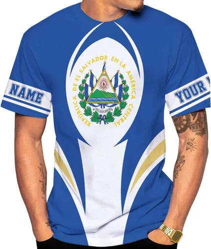 Vista 9 de Camisa personalizada de El Salvador Camiseta personalizada con la bandera de El Salvador para hombres, mujeres, regalo del orgullo salvadoreño de El