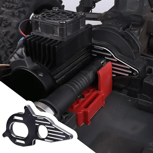 Vista 6 de Adaptador de placa de montaje de motor ajustable de aluminio para 1/10 Arrma Granite Mega Typhon Big Rock Senton 3S y Kraton Outcast 4S (negro)