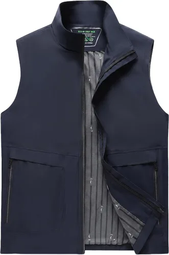 Vista 8 de HISDERN Chaleco de golf ligero impermeable para hombre, tallas S-3XL Negro