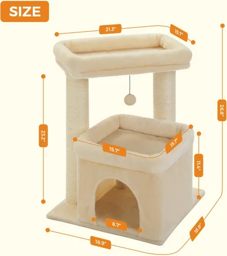 Vista 2 de PEQULTI Árbol para Gatos Torre de Gatos para Gatos Grandes con Postes de Rascar Cubiertos de Sisal y Reposo Extra Grande para Gatos