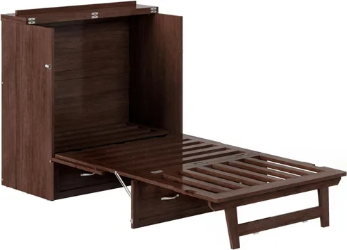 Vista 16 de AFI, Northfield Murphy Bed - Baúl de cama Twin XL con colchón de 6", cajón de almacenamiento y cargador USB integrado, ámbar quemado Amarillo ámbar