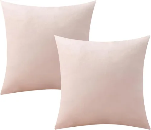 Vista 21 de VAKADO Juego de 2 fundas de almohada de terciopelo beige crema de 16 x 16 pulgadas, fundas de cojín cuadradas suaves y sólidas, decoración del hogar