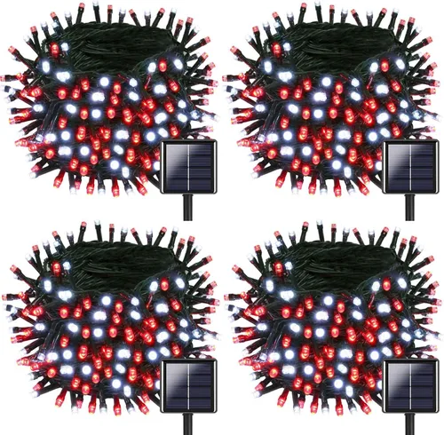 Vista 15 de OZS Paquete de 2 tiras de 240 luces LED solares para exteriores
