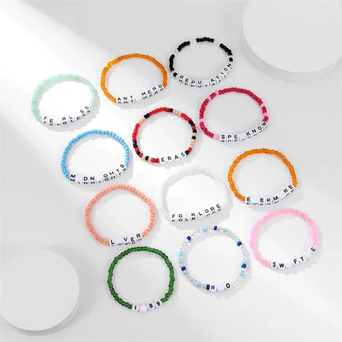 Vista 4 de AIMADE Taylor Album Inspired - Juego de pulseras bohemias en capas, pulseras de amistad, regalos de joyería para mujeres y niñas