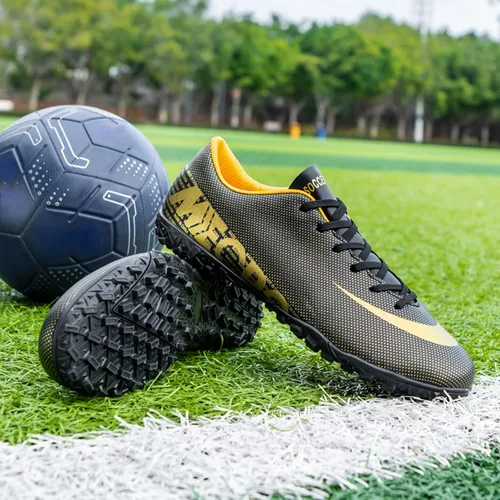 Vista 6 de Zquaus Zapatos de fútbol para hombre, zapatos de fútbol profesionales de caña baja, transpirables, para interiores y exteriores, TFAG