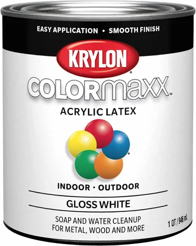 Vista 11 de Krylon K05647007 COLORmaxx - Pintura acrílica de látex para uso en interiores y exteriores, 1 cuarto de galón (paquete de 1), negro, 31 onzas