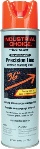 Vista 30 de Rust-Oleum 203035-12PK Pintura en aerosol invertida industrial a base de agua, 17 onzas, naranja alerta APWA, paquete de 12 unidades APWA Alerta