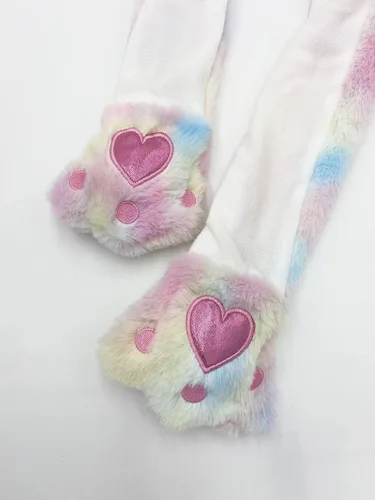 Vista 5 de GADMEXILY Gorro de peluche con orejas de animal para saltar para Halloween, Navidad, cosplay, novedad, gorra de fiesta para adultos, mujeres y niños
