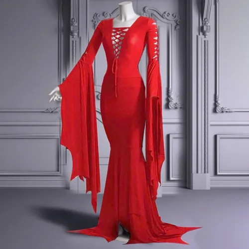 Vista 3 de XIANNV - Vestido con capucha de talla grande para mujer, disfraces de Halloween, manga larga, bolsillos con capucha, sudaderas de moda