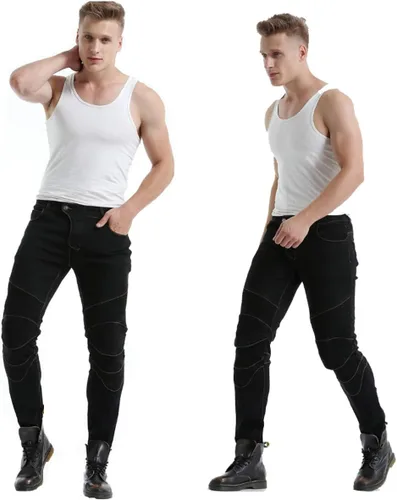 Vista 4 de Takuey Pantalones de motociclista impermeables 2019 para hombre, pantalones de carreras de motocross, con 4 almohadillas para la rodilla