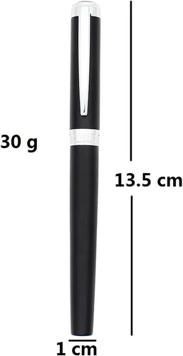 Vista 2 de Pluma estilográfica de acero inoxidable, pluma estilográfica de punta fina, pluma de negocios, pluma estilográfica de luz, para regalo, escuela