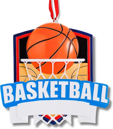 Vista 2 de Ornaments by Elves Adornos de Navidad 2025 – Adornos de Navidad personalizados con escudo de baloncesto 2025 – Premio deportivo único y regalos