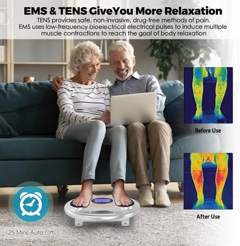 Vista 3 de OSITO Estimulador de circulación de pies, mejora la circulación del pie, masajeador de pies EMS y máquina de terapia corporal, alivia el dolor