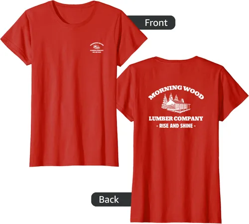 Vista 39 de Morning Wood Lumber Company - Camiseta con estampado de espalda delantera, Negro, S