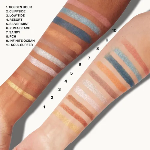Vista 14 de Pacifica Paleta de sombras de ojos – Sombra de ojos mineral Malibu, tonos neutros mezclables con mate aterciopelado, brillante y metálico, infusión