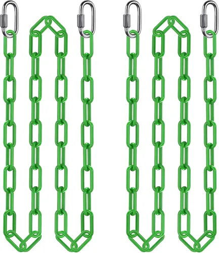 Vista 15 de 2 cadenas colgantes resistentes de 20 pulgadas con ganchos, cadena de extensión de columpio, color negro